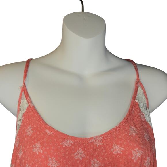 Vintage April Womens Large Cami Top Spagetti Straps Lace Racer Back Feminine Y2K - Picture 3 of 12